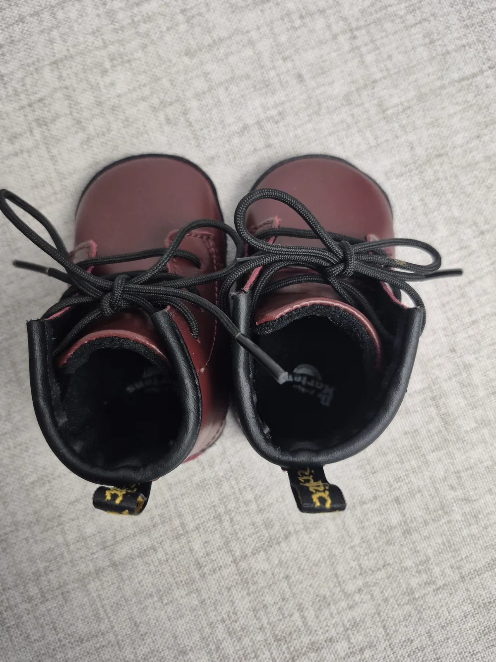 Dr. Martens Auburn Leather Crib Boots - Burgundy (Size 3)